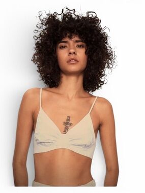 Zara Join Life Organic Cotton Striped Bralette Crop Top - Size XS